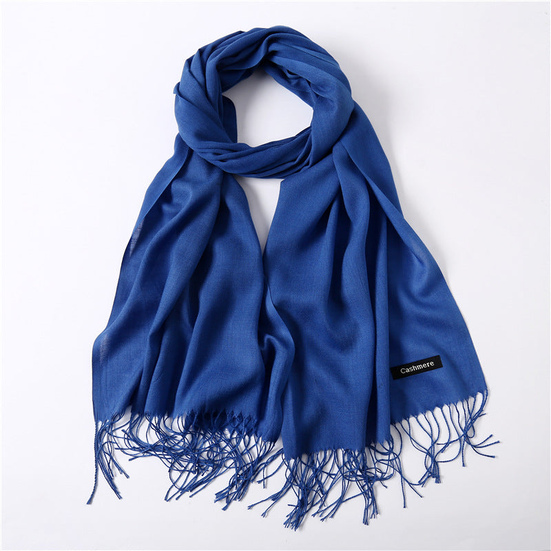 Classic Solid Color Cashmere Scarf