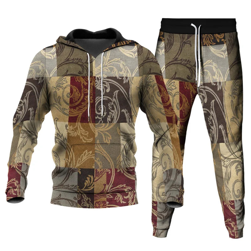 Men's Personalized Printed Hoodie Set 005 - DUVAL