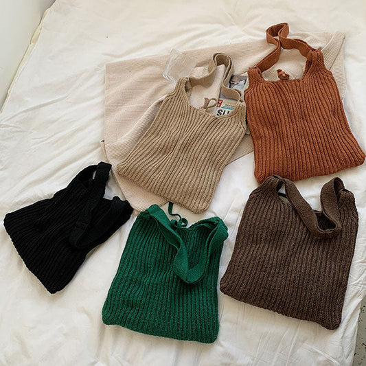 Simple Vintage Knit Tote Bag