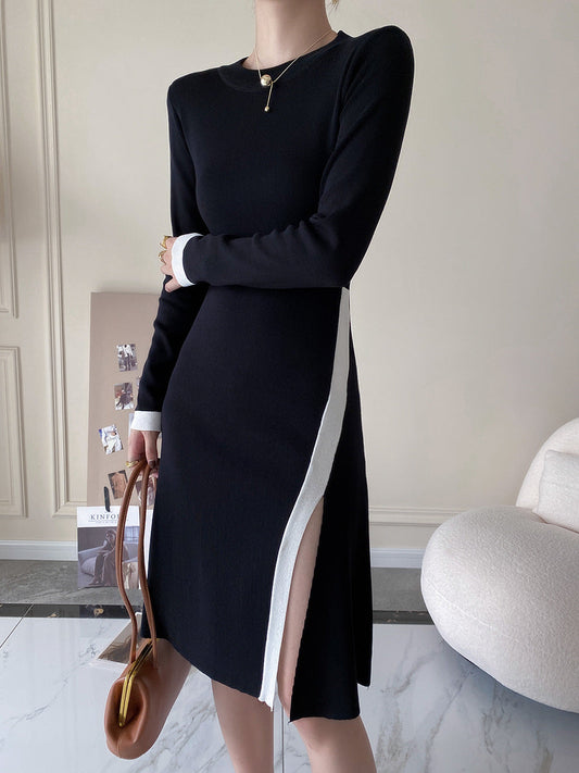 Chic Slit Knit Dress