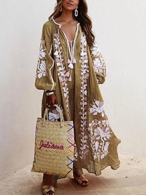 Oversize Boho Printed Maxi Dress