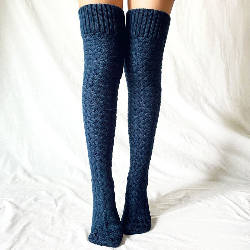 Pile socks over the knee knitted yarn high socks