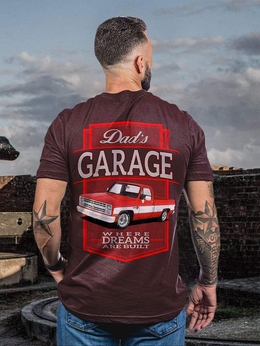 Dad's Garage Red Car T-Shirt - DUVAL