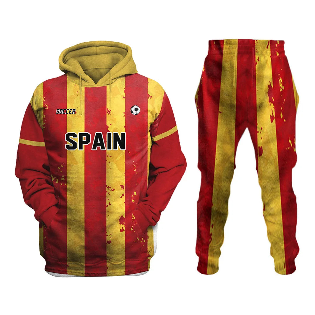 Spain National Football Team Printed Sweatshirt Set - DUVAL