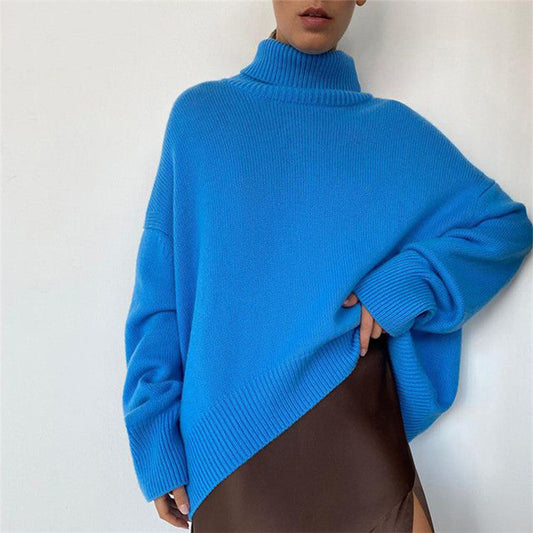 Turtleneck Sweater Solid Color Sweater