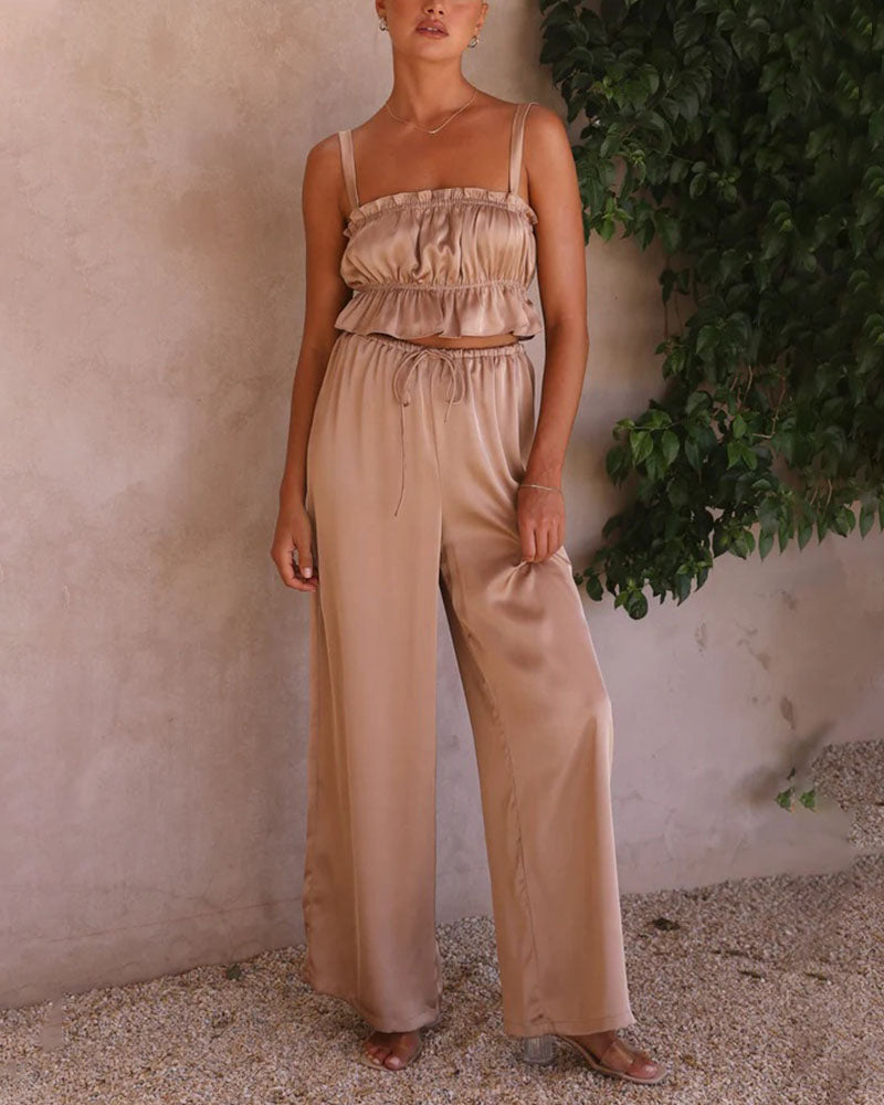 Summer fashion wide-leg two-piece set