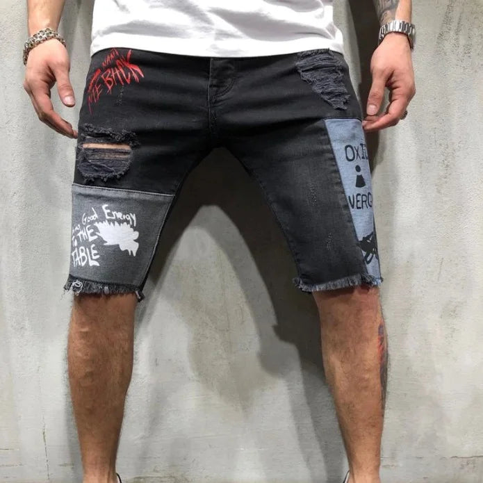 Men's Shorts Ripped Street Fashion Retro Jeans - DUVAL