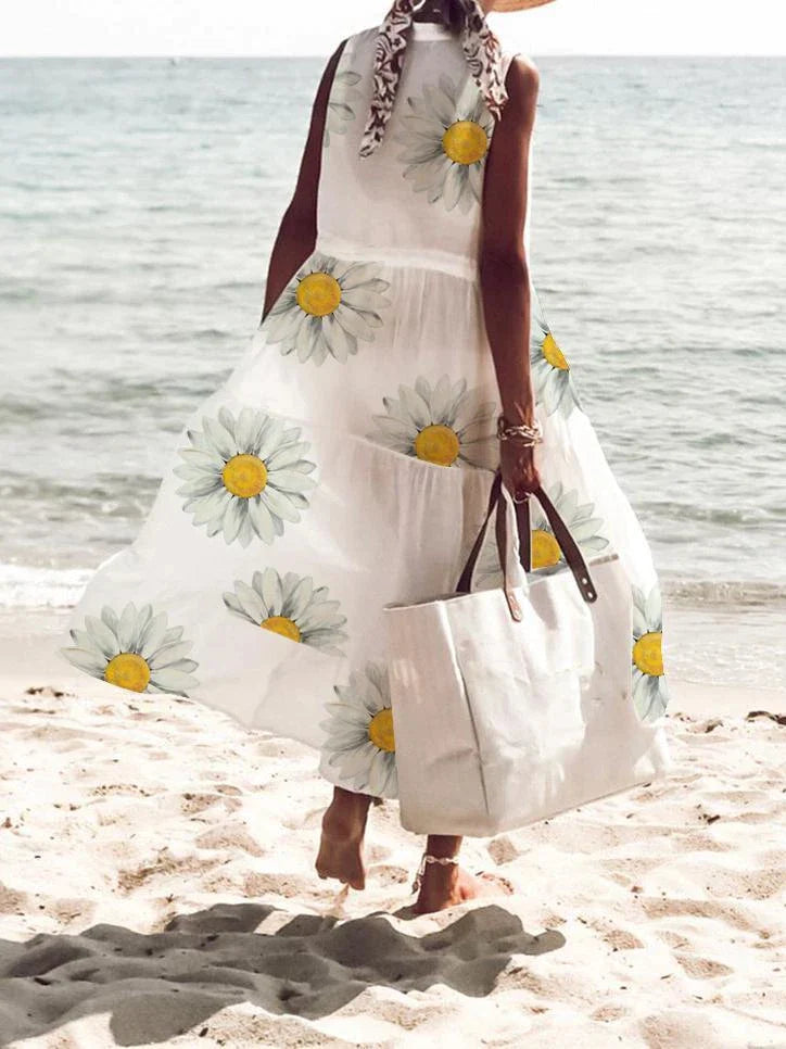 Drawstring Floral Prints Sundress