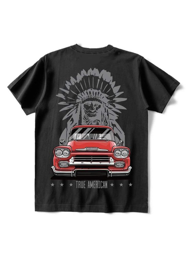 Indian Car Red Print T-Shirt - DUVAL