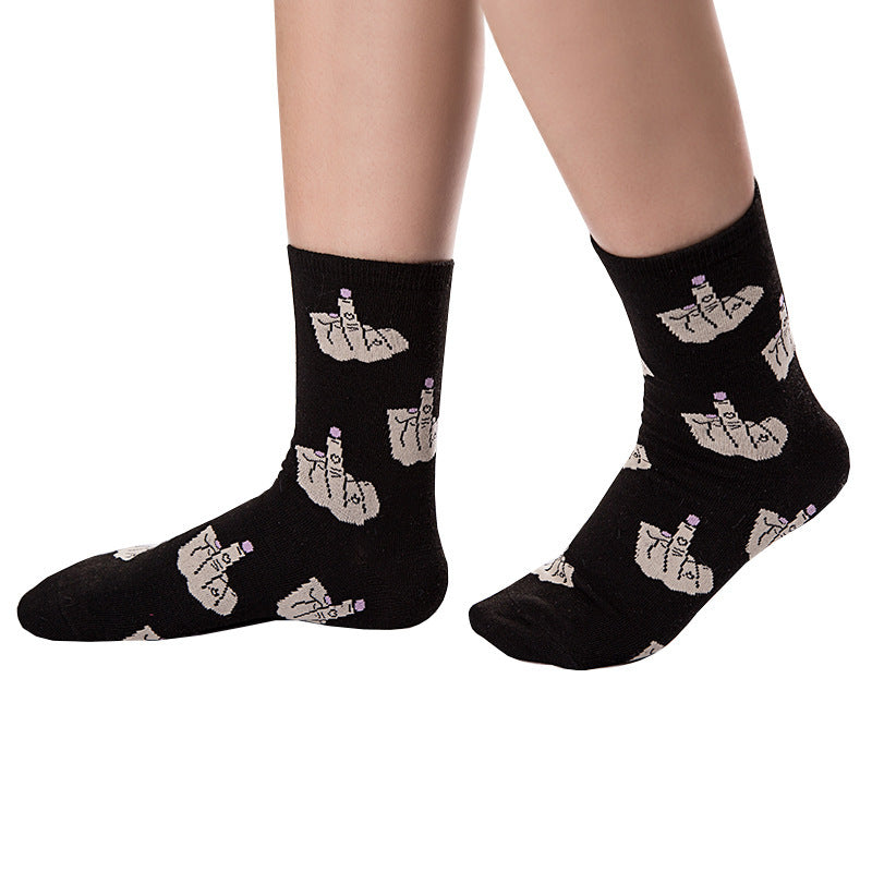 Fashion Printed Mid-tube Knitted Socks