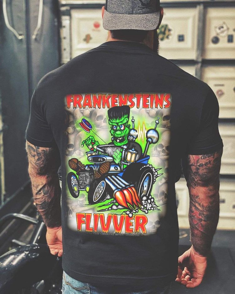 Frankensteins Cartoon Car T-Shirt - DUVAL