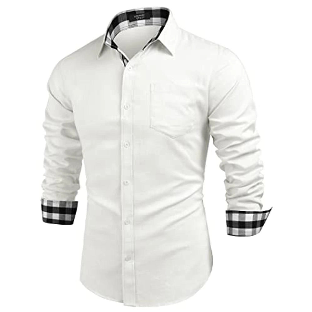 Gentleman Paneled Casual Buttons Pocket Blouse - DUVAL