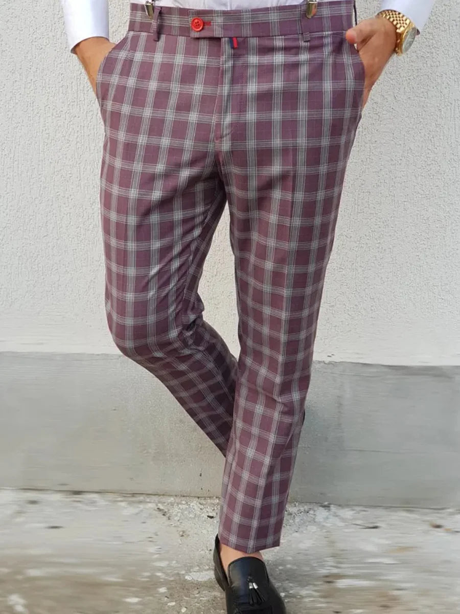 Men's Retro Plaid Casual Pants - DUVAL