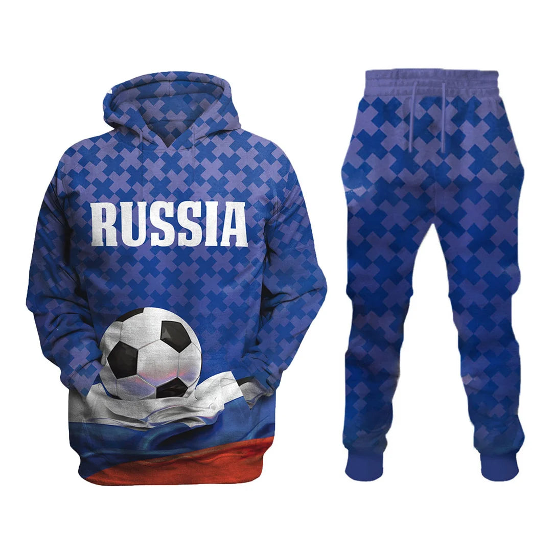 Russia National Football Team Printed Sweatshirt Set - DUVAL