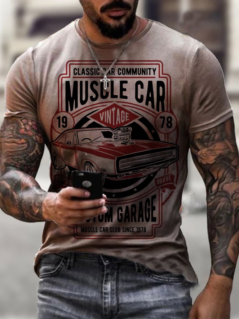 Men's Retro Classic Car Community Printed T-Shirt - DUVAL