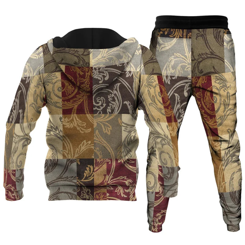 Men's Personalized Printed Hoodie Set 005 - DUVAL