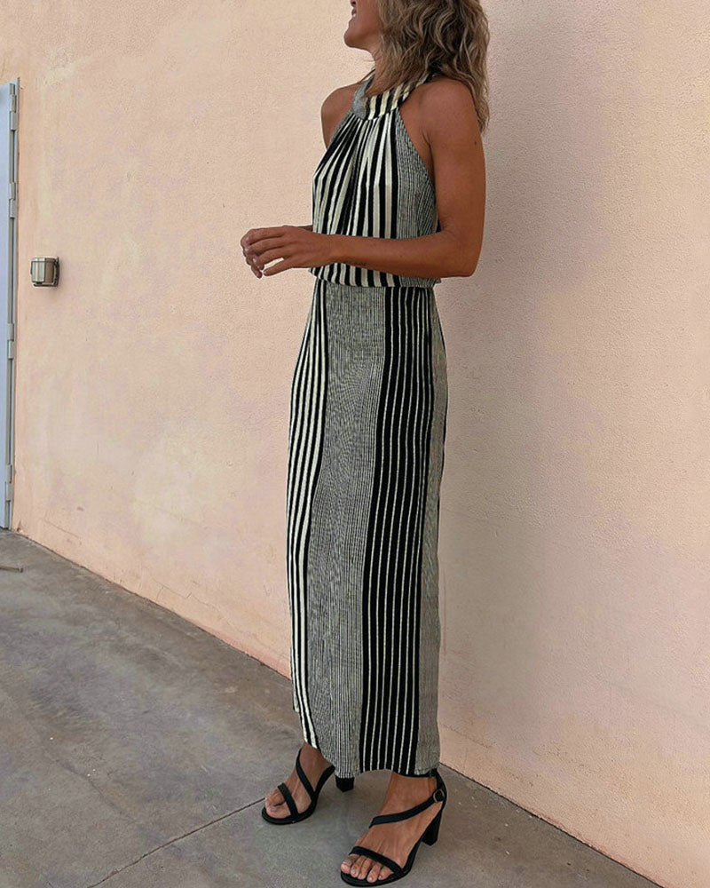 Summer elegant striped dress