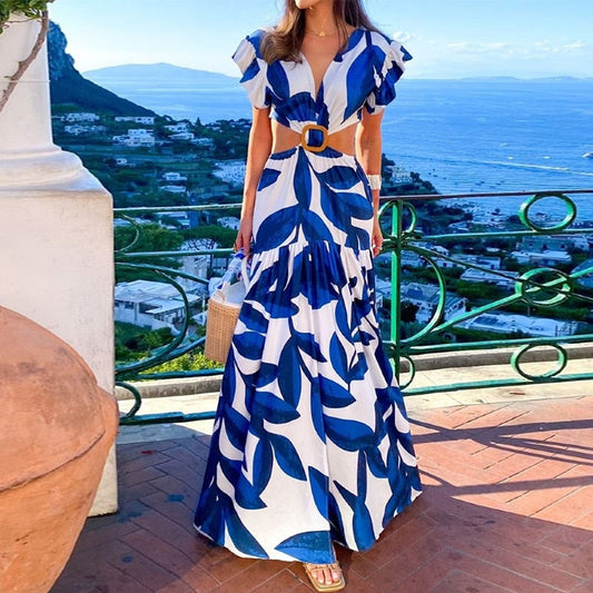 Summer strapless fashion resort dress