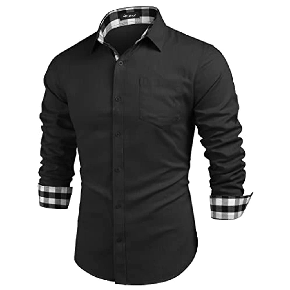 Gentleman Paneled Casual Buttons Pocket Blouse - DUVAL