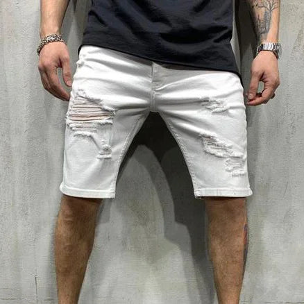 Men's Shorts Ripped Street Fashion Retro Jeans - DUVAL